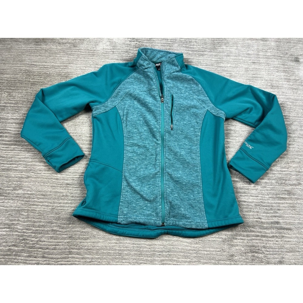 Gander Mountain Jacket GSX Womens Large Green/Blue Full Zip Thumbholes Outdoor